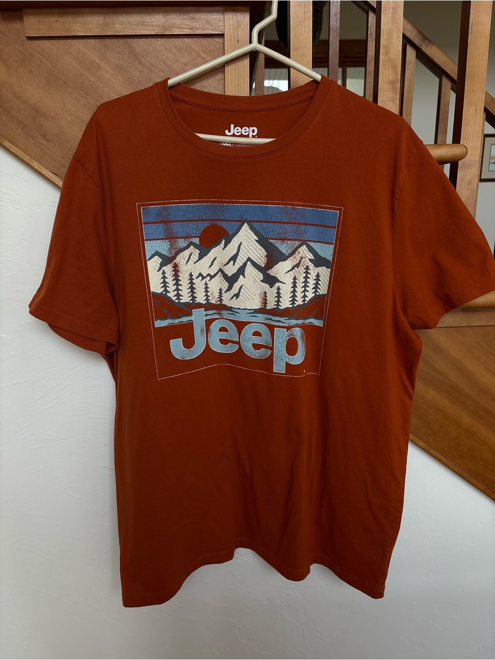 Jeep Men’s Rust Graphic Mountain Tee with Blue Accents - Picture 3 of 11